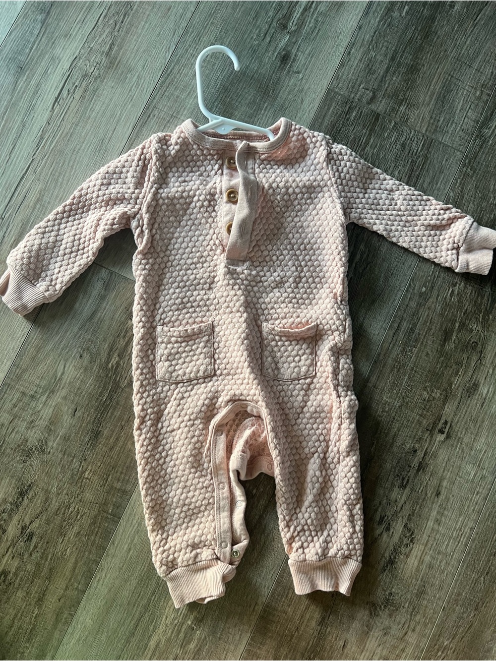 cloud island Quilted Light Pink One-Piece Footie